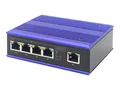 Produktbild: DIGITUS 4 Port Gigabit Netzwerk Switch, Industrial, Unmanaged, 1 RJ45 Uplink