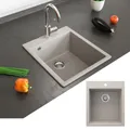 Produktbild: Granitspüle Küchenspüle Einbauspüle Spülbecken 43x50cm Beige Spüle Bergström