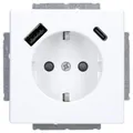 Produktbild: Busch-Jaeger 20 EUCB2USBAC-884 SCHUKO®-/USB-A+C Steckdose Safety+ Studioweiß Matt Plattform 63 2CKA002011A6310