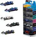 Produktbild: Hot Wheels Maßstab 1:64 5er-Pack Formel 1 Die-Cast-Spielzeugautos, 5er-Set mit o