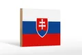 Produktbild: Holzschild Flagge Slowakei 18x12 cm Flag of Slovakia Deko Schild