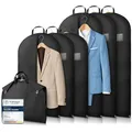 Produktbild: Bruce.® 6x Kleidersack Kurz - 3x 100x60 cm & 3x 120x60 cm – Atmungsaktive Kleiderhülle für Anzug, Jacke & Hemd – 120 GSM Materialstärke – Anzugtasche für Reisen & Aufbewahrung