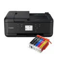 Produktbild: IC-Office TR7650 Farbtintenstrahl Multifunktionsdrucker 4-in-1 (Drucken, Kopieren, Scannen, Faxen, ADF, WLAN, AirPrint) schwarz + 5 XXL Tintenpatronen