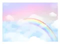 Produktbild: WallArena - Vlies Fototapete Kinderzimmer 254x184 cm Regenbogen Himmel Wolken Mädchen Kinder Kindertapete - Fototapeten Tapeten für Kinder Kindertapete - Vliestapete Wandtapete Tapete 3D Effekt