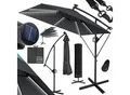 Produktbild: KESSER® Ampelschirm Holly Sonnenschirm Rechteckig mit und ohne LED Solar inkl. Abdeckung + Windsicherung mit Kurbel Kurbel-Schirm mit Ständer UV-Schutz Aluminium Wasserabweisend Ø350cm Gartenschirm