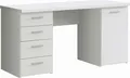 Produktbild: Schreibtisch - 145 x 60 cm - Weiß matt - 1 Tür - 4 Schubladen