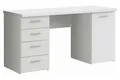 Produktbild: Schreibtisch Computertisch 1 Tür 4 Schubladen Weiß matt 145 x 60 cm