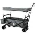 Produktbild: Miweba Bollerwagen MB-10, faltbar, Bremse, abnehmbares Dach, PU-Breitreifen, Transporttasche, 100 kg (Grau)