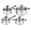 Produktbild: Tefal Topf-Set Tefal Daily Cook 8-teiliges Kochgeschirr-Set Topfset, Cromargan® Edelstahl Rostfrei 18/10 (8-tlg), Induktion mit Glasdeckel