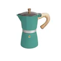 Produktbild: Gnali & Zani Venezia Espressokocher | Petrol | Für 6 Tassen | Alle Herdarten inklusive Induktion | Aluminium Espresso kocher | Griffe aus Softtouch-Kunststoff in Holzoptik | Camping Kaffeekocher