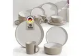 Produktbild: Hausfelder Geschirr-Set Steingut Geschirrset, 16teilig, Teller, Schalen & Becher (16-tlg), 4 Personen, Steinzeug, spülmaschinen- & mikrowellengeeignet, Reaktivglasur