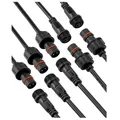 Produktbild: 2 poliger Stecker 12V wasserdicht (5 Paar) IP65 Steckverbinder mit 16 AWG Kabel (20cm) Schraubbar für zuverlässigen Schutz