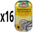 Produktbild: RAMIREZ Portugiesische Sardinen Dosen 125 g x16 Pflanzenöl Fisch Meeresfrüchte