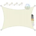 Produktbild: Sol Royal Sonnensegel rechteckig 4x6m Wasserdurchlässig HDPE Atmungsaktiver Balkon Terrasse Segeltuch UV Sonnenschutz Segel Garten Pool Camping Creme – Shade Sails HS9