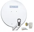 Produktbild: Schwaiger SAT Anlage Aluminium 75cm Set Quad LNB ASTRA HD tauglich hellgrau