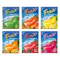 Produktbild: FRAIX Getränkepulver 6 Sorte Mixed (30er Pack x 100g) Vorteilspack - je 5 Packungen - Geschmacksrichtungen - Himbeere Kirsche Orange Pfirsich Waldmeister Zitrone