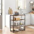 Produktbild: Küchenregal Standregal mit 2 Metallkärben Bäckerregal Mikrowellenregal KKS96X