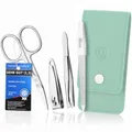 Produktbild: marQus Maniküre Set 4 teilig praktisch und kompakt- mit Feile aus Solingen, das praktische Nagelpflegeset für alle Fälle und Taschen, Reise Nageletui Farbe: Mint