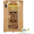Produktbild: Artsauna Infrarotkabine Oslo - Wärmekabine Vollspektrumstrahler für 2 Personen - LED-Farblichttherapie - Infrarotsauna 120x100 cm aus Hemlockholz
