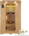 Produktbild: Artsauna Infrarotkabine Oslo - Wärmekabine Vollspektrumstrahler für 2 Personen - LED-Farblichttherapie - Infrarotsauna 120x100 cm aus Hemlockholz