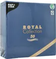 Produktbild: Servietten Papstar Royal Collection, 5 x 50 Stück, 1/4-Falz, Stoffoptik, 400 x 400 mm, Papier, dunkelblau 660998