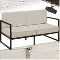 Produktbild: tectake Garten-Loungesofa, Dicke des Sitzpolsters 14 cm, pulverbeschichtetes Stahlgestell, 142 x 78 x 85 cm