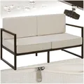 Produktbild: tectake® Garten Lounge Sofa 2 Sitzer, Couch, Gartenmöbel, Balkonmöbel, Terrassenmöbel, Wintergarten Lounge Möbel Outdoor, Gartenbank wetterfest, Sitzbank mit Lehne, Gartenlounge - 2 Sitzplätze