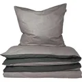 Produktbild: SCHIESSER Bettwäscheset Doubleface | Renforcé | 2-teilig | Zweifarbig | 100 % Baumwolle | Reißverschluss | 135x200cm + 80x80cm | Grau-Schwarz - Grau/Schwarz