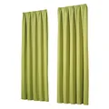 Produktbild: heimtexland Vorhang Blickdicht Thermovorhang Verdunklungsvorhänge 2er Set Kräuselband Deko Gardine isolierend Kälteschutz Sonnenschutz Ökotex Fensterdeko Typ139 Pistazien Grün HxB 245x135 cm