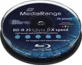 Produktbild: Bluray MediaRange 25GB 10pcs BD-R Spindel Injekt Prin. 6x