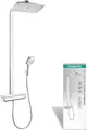 Produktbild: hansgrohe Raindance Select E - Duschsystem mit Thermostat, Regendusche (360 x 190 mm) mit Armatur, Handbrause (3 Strahlarten), Schlauch, Brausestange und eckiger Kopfbrause, Chrom, 27112000