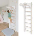 Produktbild: MAMOI® Klettergerüst Indoor, Sprossenwand für kinderzimmer, Turnringe Kinder für Klettern, Kletterwand und spielgeräte, Turngeräte mit Klimmzugstange für drinnen, Sprossenwand für Erwachsene