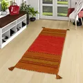 Produktbild: Läufer Natur Teppich Kelim Navarro Terrakotta, Größe:70x140 cm