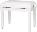 Produktbild: Steinmayer Pianobank Weiß-matt (Höhenverstellbar von 47-56cm, Spindelmechanik, Sitzfläche 55 x 32cm, weißer Velourbezug, stabil)