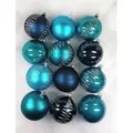 Produktbild: Nostalgie Christbaumschmuck Thüringen Christbaumschmuck Christbaumkugeln Mix EXCLUSIV Spirale, MADE IN GERMANY blau Ø 8 cm