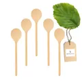 Produktbild: 5x HOFMEISTER® Holz-Kochlöffel, 20 cm, Naturprodukt: handgefertigt, plastikfrei, Keine Kratzer im Topf, unbehandelt, hitzebeständig, antibakterieller Rührlöffel aus Buche, rund