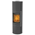 Produktbild: Fireplace Perondi Kaminofen 5 kW RLU Stahl Schwarz Topplatte Glas Rund K6031