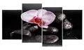 Produktbild: Wandbild 4 teilig Spa Wellness Orchidee Feng Shui Wasser Regen Bild Leinwand