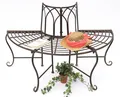 Produktbild: Gartenbank Metall Halbrund 121071 Bank Sitzbank Baumbank 2-Sitzer 127cm Rundbank