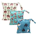 Produktbild: Wetbag Nassbeutel 3 Stück Windeltasche Wickeltasche Nasstaschen Wiederverwend...