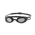 Produktbild: Zoggs Fusion Air Schwimmbrille Erwachsene, Herren und Damen – Komfort-Air-Dichtung, Antibeschlag, UV-Schutz, Weites Sichtfeld, Nasensteg Austauschbar, Rauchglas, Schwarz/Grau