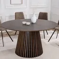 Produktbild: riess-ambiente Runder Esstisch VALHALLA WOOD 120cm smoked Eiche Säulenfuß Esszimmertisch Küchentisch Tisch - Braun