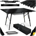 Produktbild: KESSER Campingtisch, Klapptisch faltbar & höhenverstellbar mit aufrollbarer Tisch-Platte schwarz 70 cm x 80 cm x 120 cm