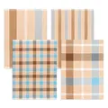 Produktbild: KRACHT 4er Pack Geschirrtücher Serie Streifen beige Karo ca.50x70cm Halbleinen
