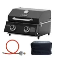 Produktbild: TAINO PLATINUM COMPACT DARK Set Tischgrill Abdeckhaube Regler 2 Brenner Gasgrill