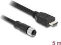 Produktbild: Delock M12 Kabel A-kodiert Buchse zu HDMI Stecker schwarz - Kabel - Digital/Display/Video (81220)