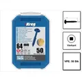 Produktbild: Kreg - Pocket-Hole Linsenkopfschraube 64 mm 50 Stk. outdoor ( SML-C250B-50 ) Vierkantantrieb Teilgewinde Grobgewinde selbstschneidend gebläut