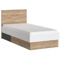 Produktbild: Wójcik Bett Twenty 90 x 200 cm Holzoptik Braun, Weiß Eiche /