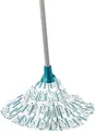 Produktbild: Leifheit Classic Mop Viskose, mit Viskose und Polyester für hartnäckige Flecken auf Fliesen und Steinböden, 1,25m Stahlstiel, extra saufgähiger Wischmopp, waschbar bei 60°C, flexible Mopkopf-Streifen
