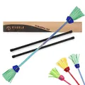 Produktbild: Diabolo Freizeitsport Flowerstick Pro (blau-türkis) – Profi-Flowerstick aus Fiberglas inkl. 2 Handstäben, UV reaktiv, handbemalt, Festival-Hingucker